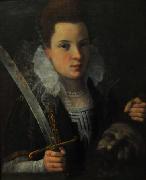Lavinia Fontana Judith with the head of Holofernes. Spain oil painting artist